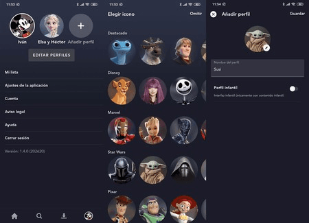 Crear un perfil para cada suscriptor disney plus nùcleo familiar