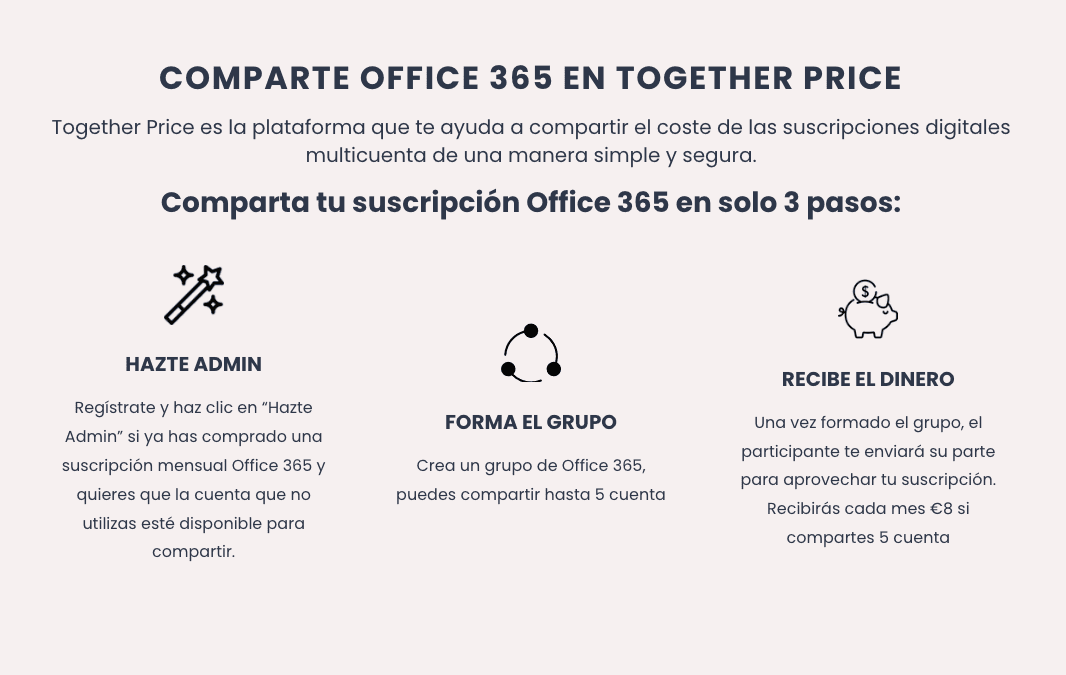 Comparte office 365 en Together Price