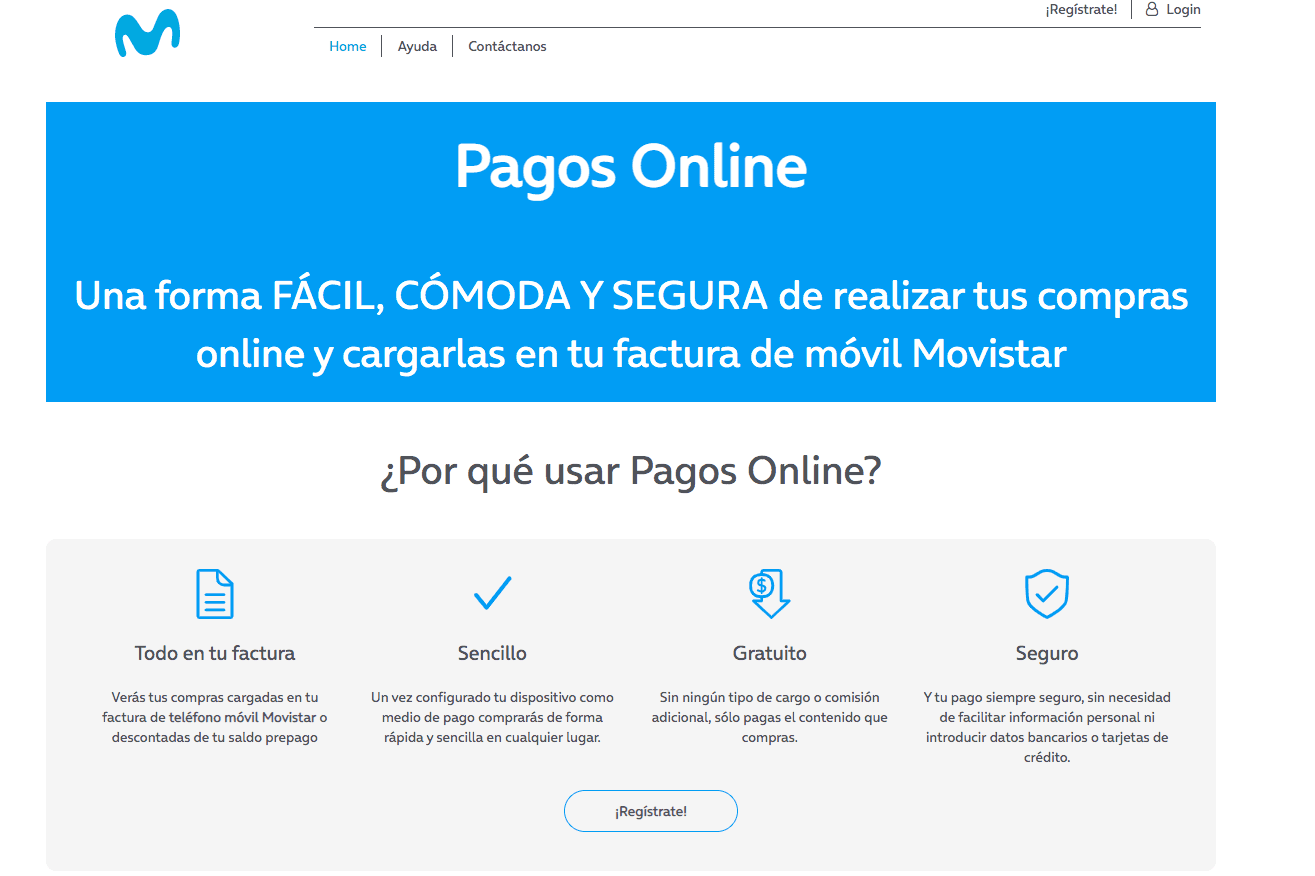 Qué son los pagos online de Movistar