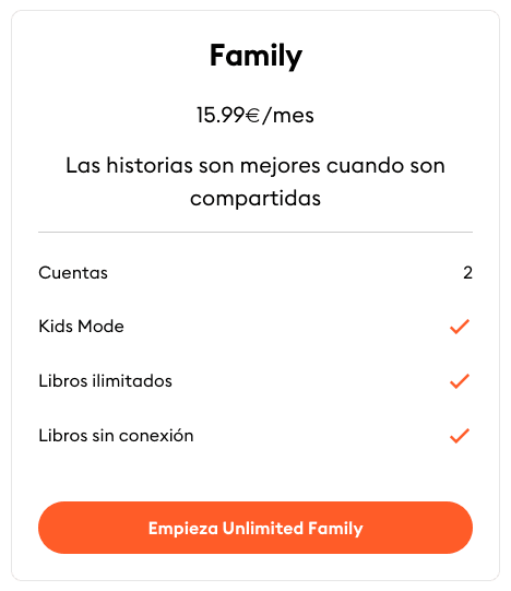 El uso del plan Family te permite tener a otra persona y muchas opciones para otra gente