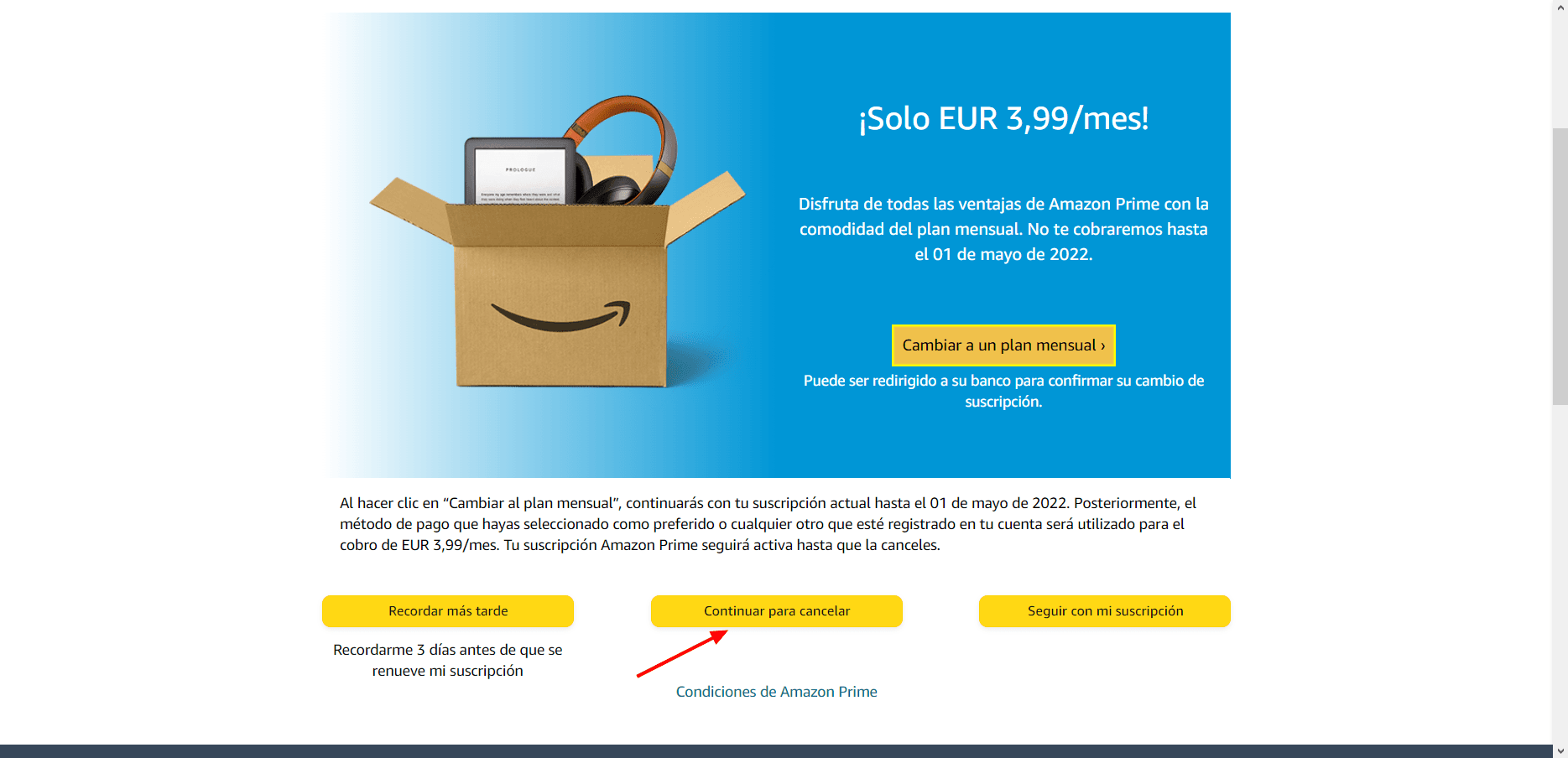 suscripción de Amazon Prime