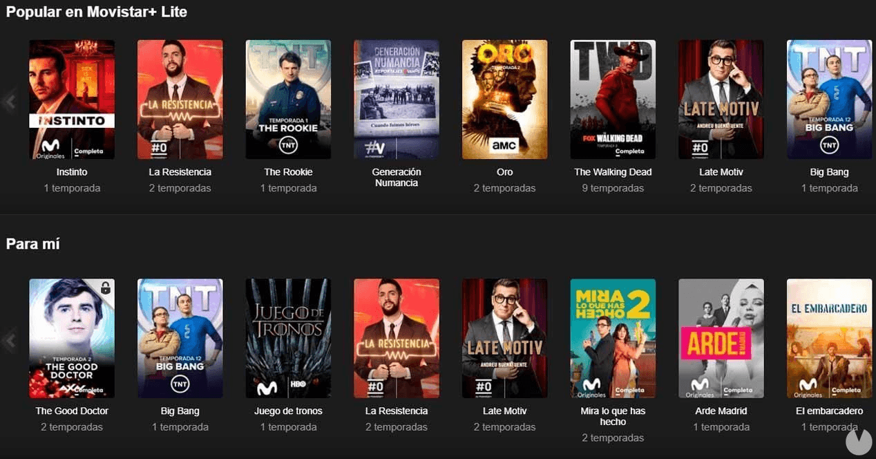 Plataforma Movistar Plus Lite, todas sus series e información de TV.
