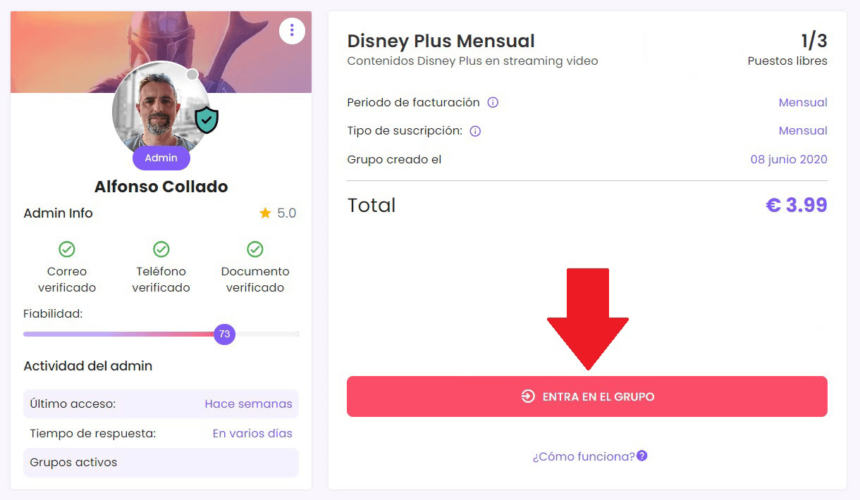 Conviértete en un participante si no tienes una suscripción a tu nombre pero aún así quieres disfrutar de Disney Plus