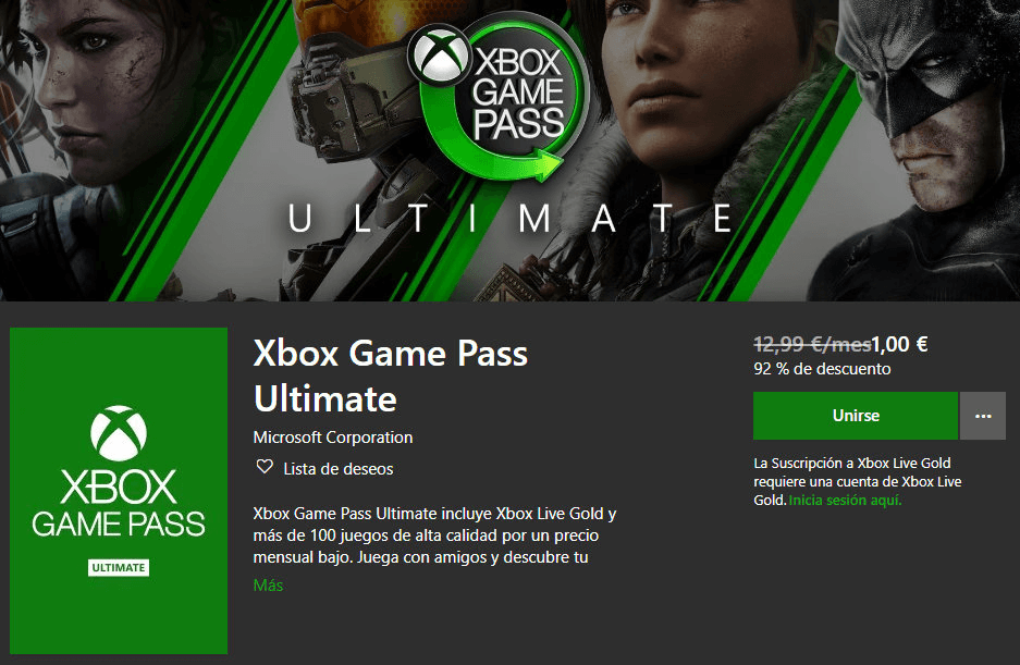 Planes y precios xbox ultimate game pass