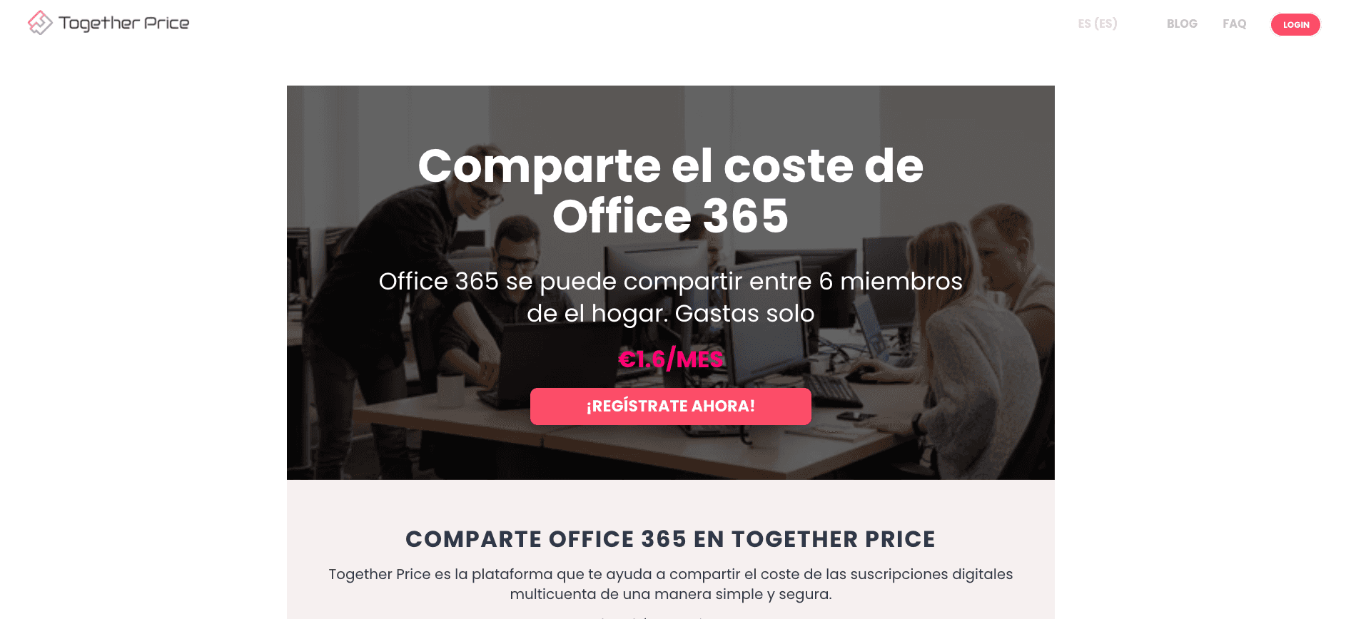 Comparte el coste de Office 365