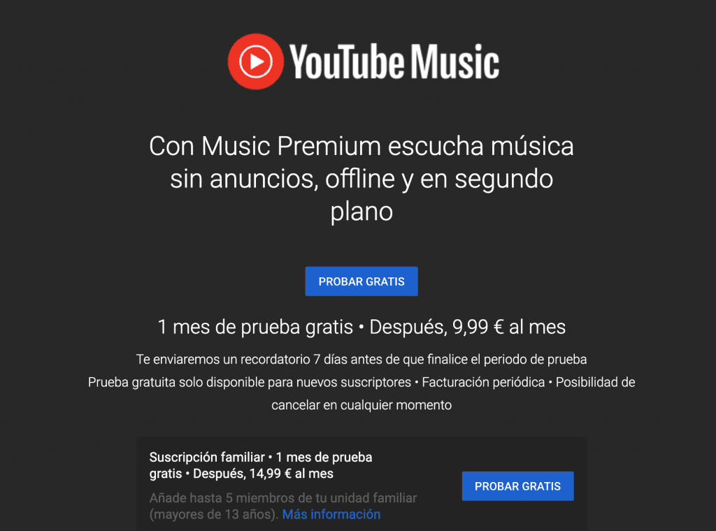 Youtube Premium Familiar Cómo suscribirse desde PC