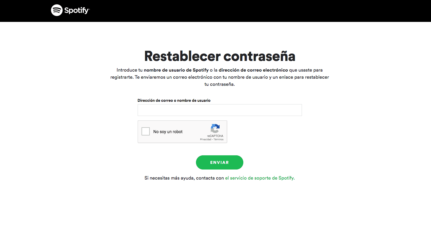 sitio web de Spotify