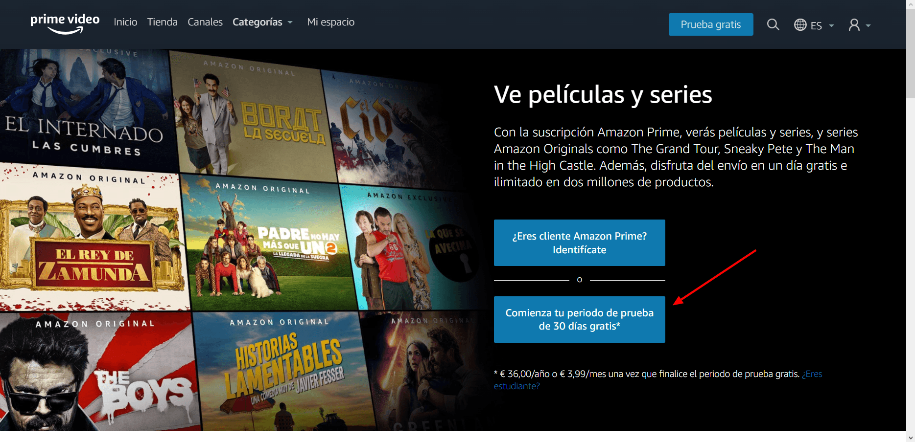 Aplicación de streaming de Amazon