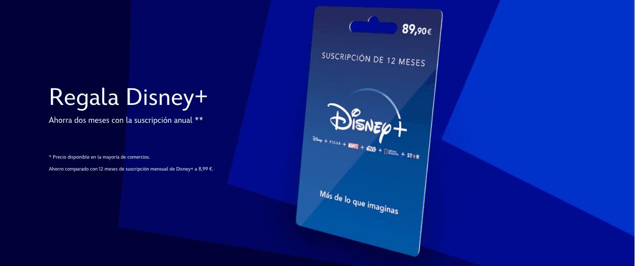 Disney Plus tarjeta regalo