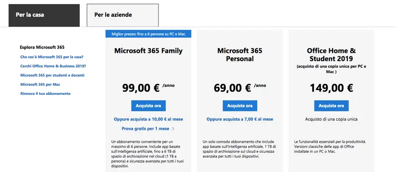 Microsoft Office 365 tutto sul prezzo e su come condividerlo | Together  Price Italia