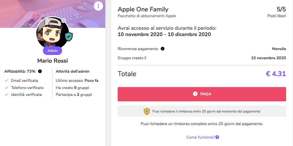 Apple One come partecipare ad un gruppo