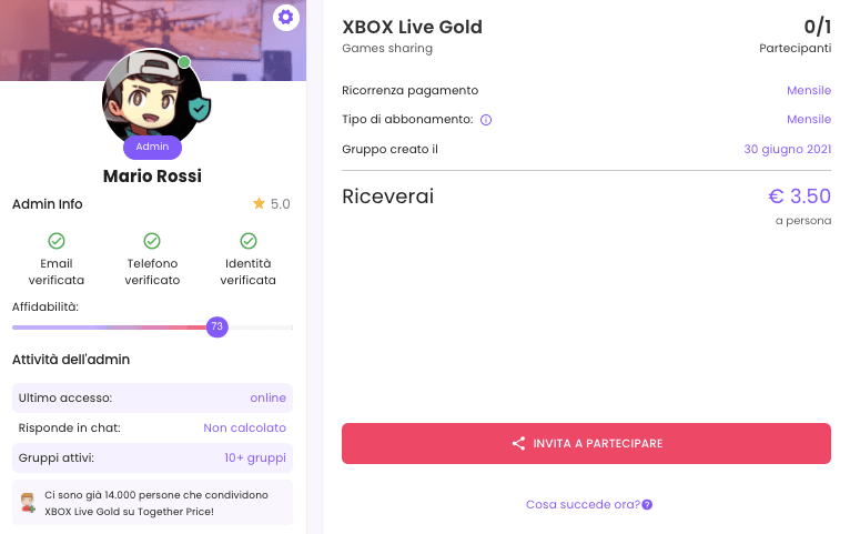 Come condividere Xbox Live Gold 1 mese