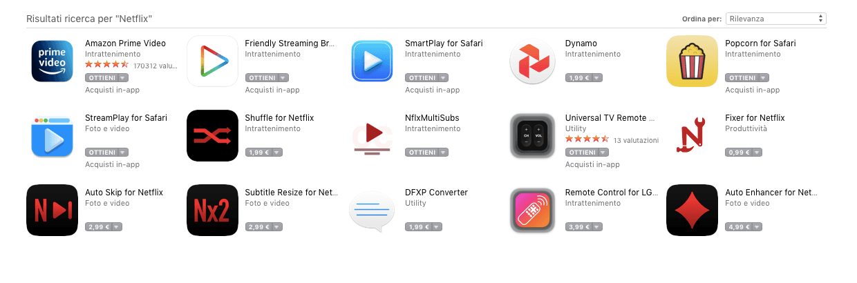Netflix su Apple Store per Mac