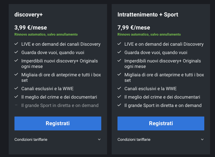 Discovery Plus quanto costa
