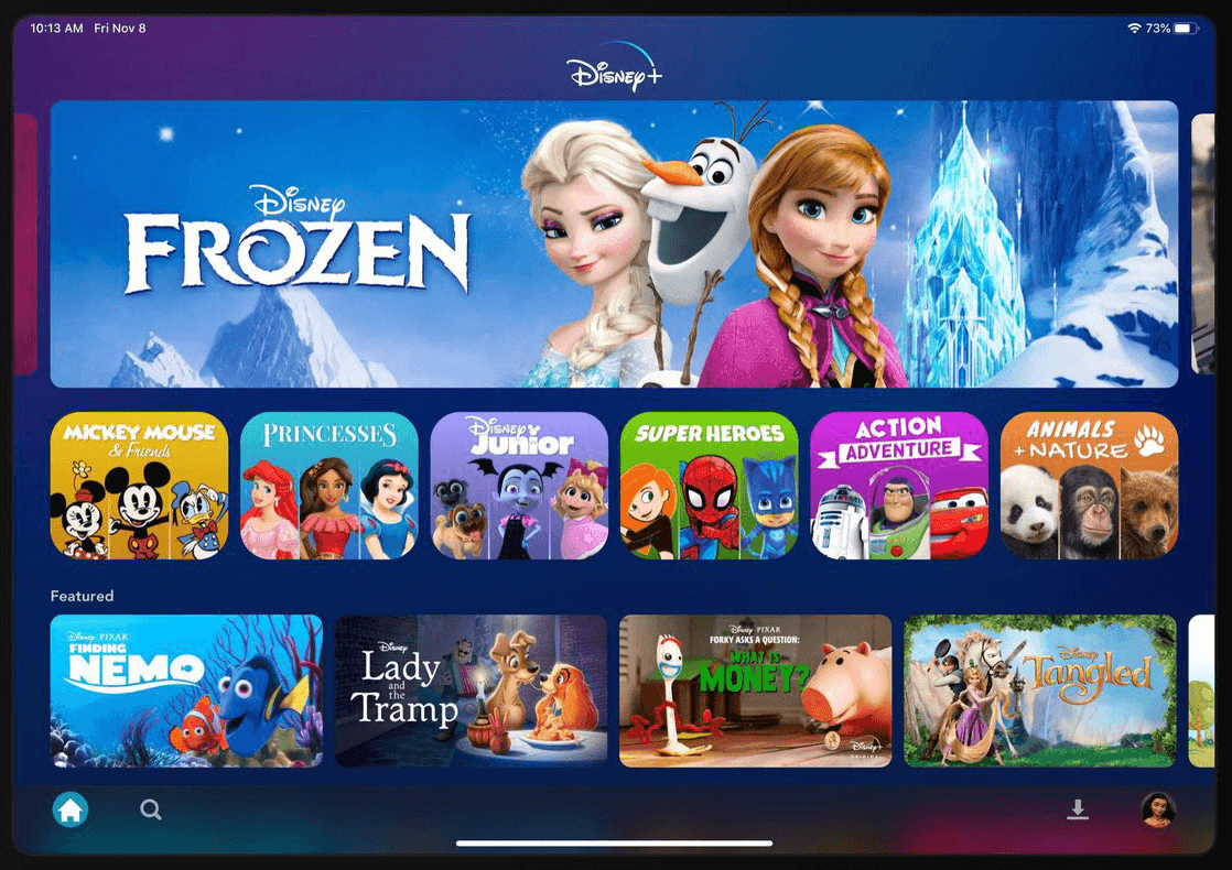 Guarda tutti i contenuti Disney Plus in streaming con le tue serie tv ed i tuoi film preferiti dal punto di vista di tutta la famiglia.