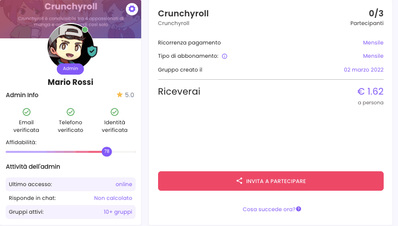 Come creare una condivisione Crunchyroll come Admin