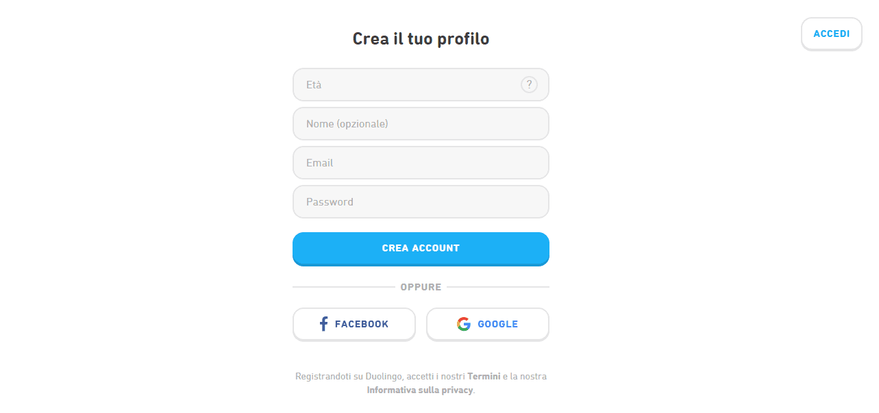 Come registrarsi su Duolingo