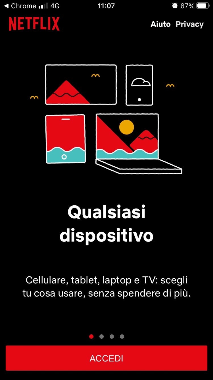 Creare un Account Netflix dal vostro dispositivo mobile