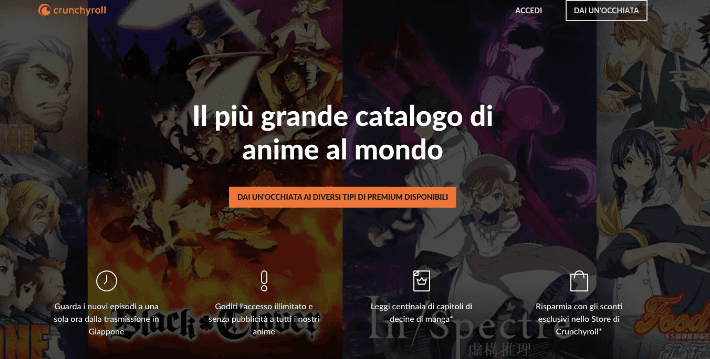 Catalogo anime e serie di Crunchyroll in versione originale anche su app per Android, iPhone, Xbox etc.