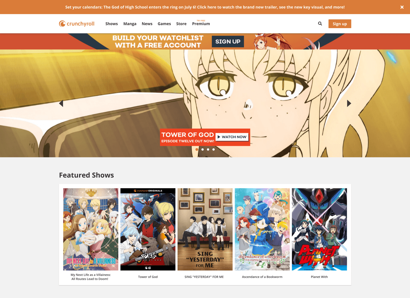 Home Page Crunchyroll