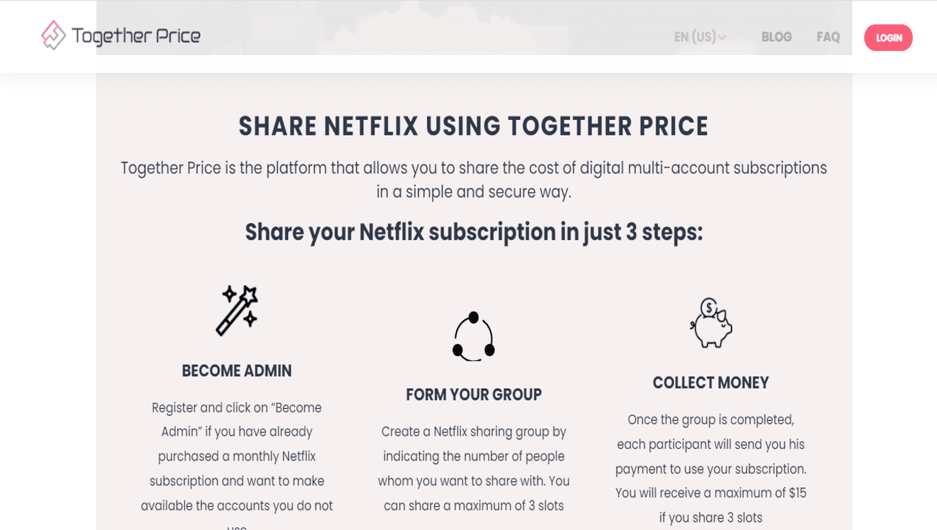 Como compartilhar Netflix corretamente com Together Price