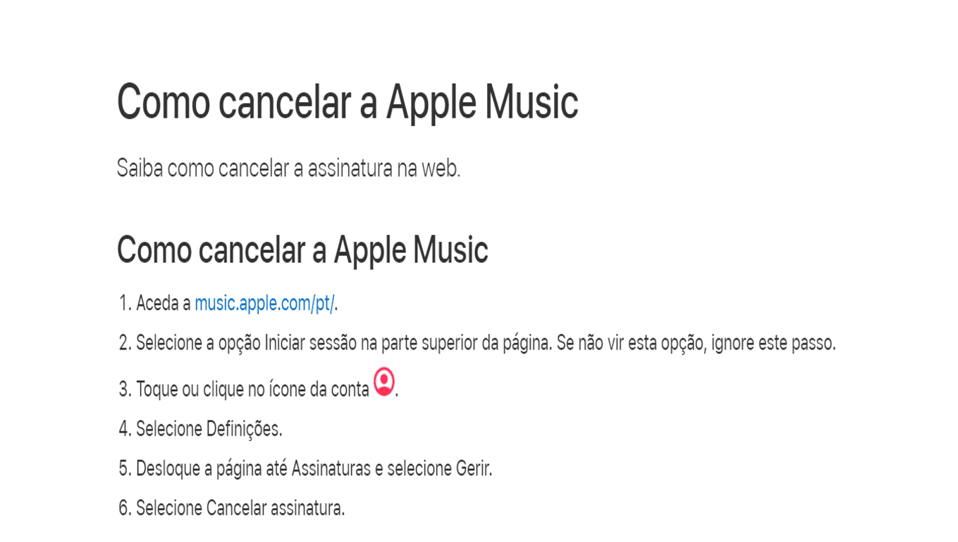 Como cancelar o Apple Music