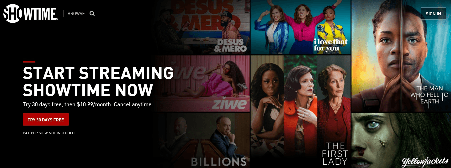 Get Showtime channels for $10.99