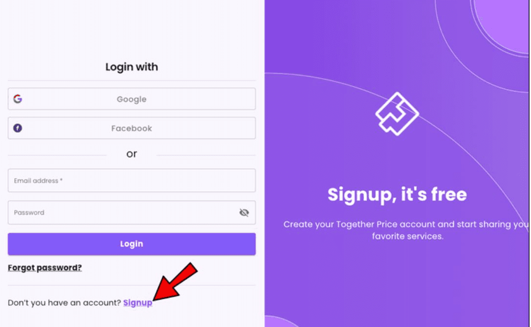 Sign up for Together Price.