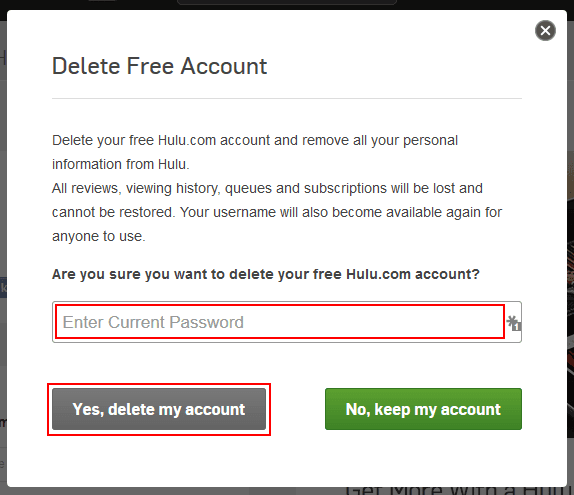 Delete Hulu account with just a few clicks
