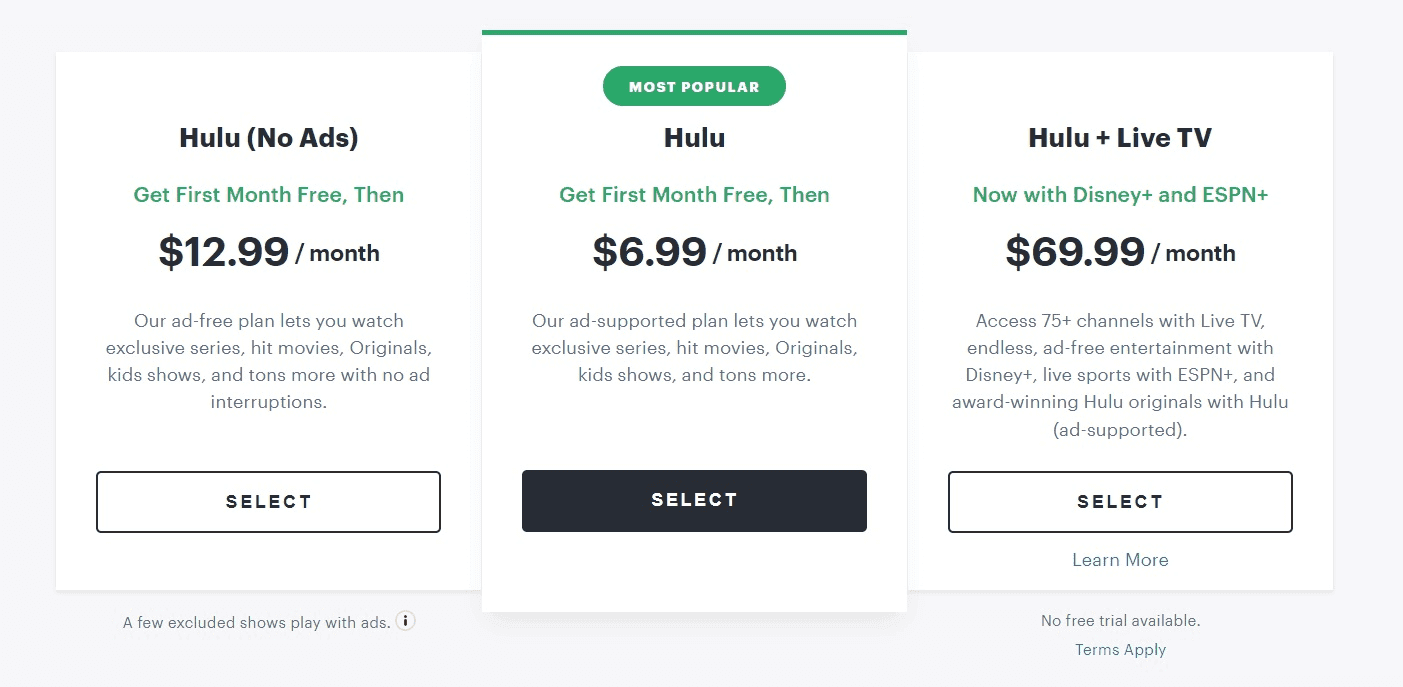 Get your Hulu subscription now! Choose the Hulu plan you prefer!