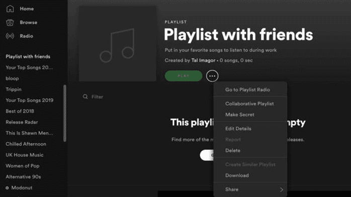 Liked songs on Spotify aren't enough to share? Try sharing the whole playlist then. Right click and follow a few simple steps.