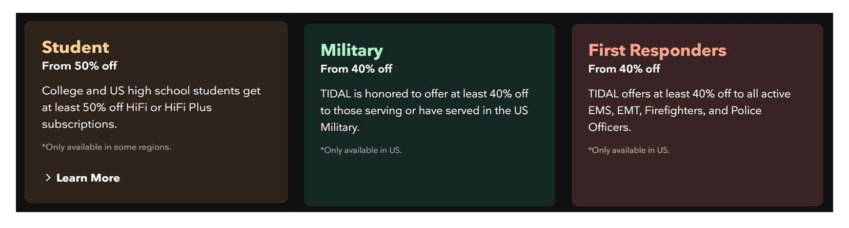 Special discounts for Students, the military and first responders!