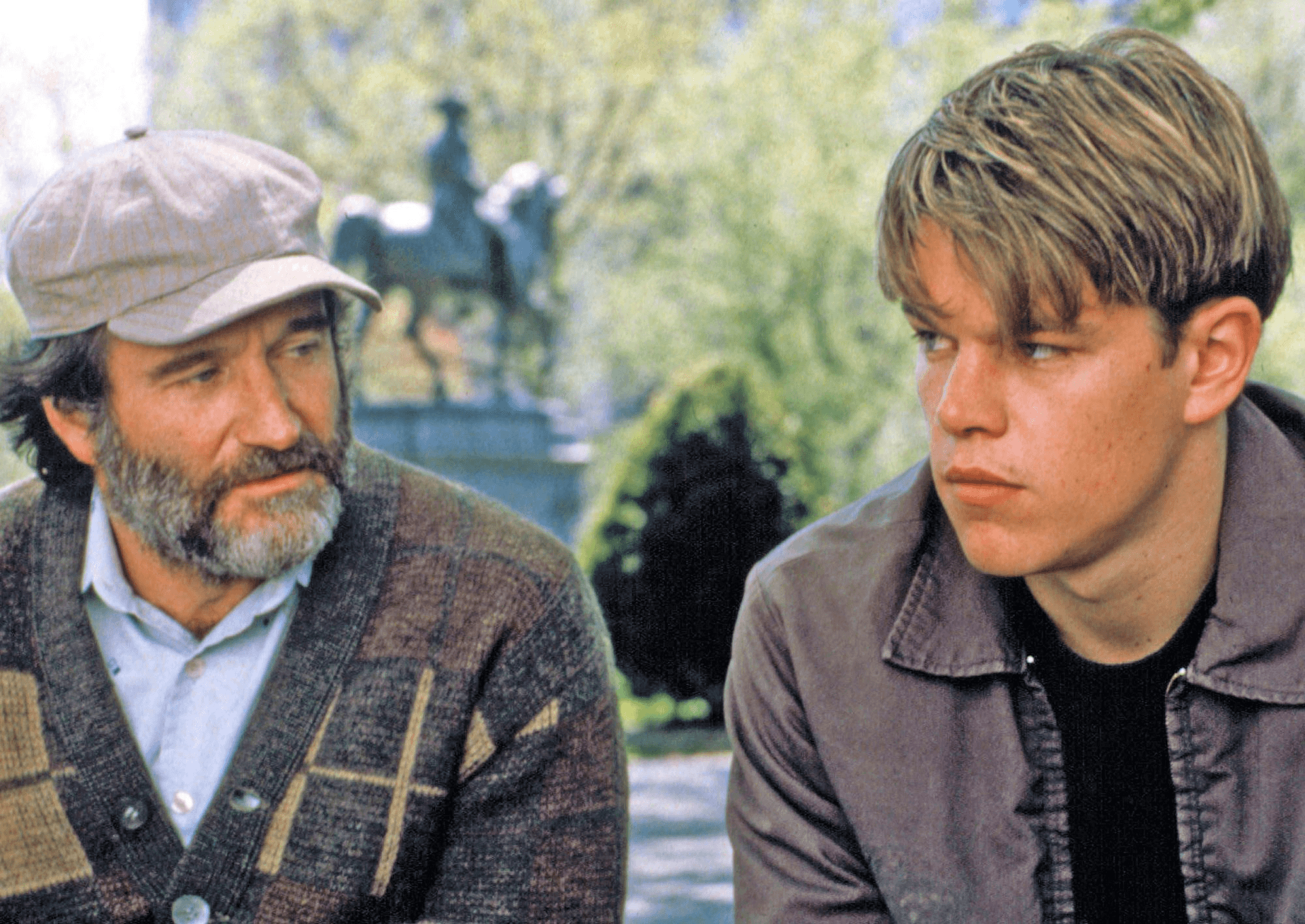 Robin Williams & Matt Damon in Good Will Hunting on Netflix