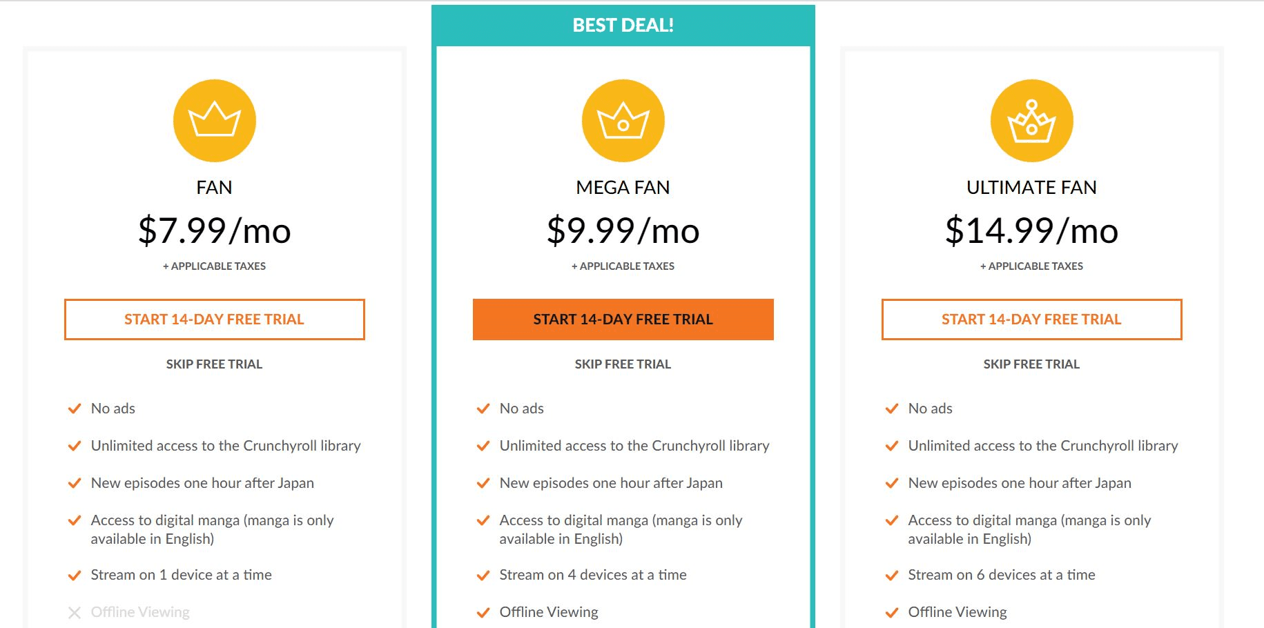 Upgrade from the free plan to get ad-free viewing. To access the service perks of a paid plan choose your plan. There has only been one price change in Crunchyroll history. 