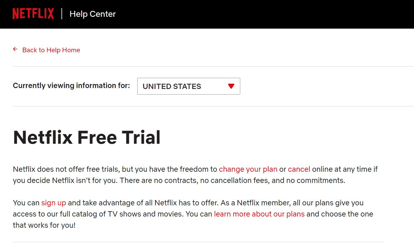 You used to get Netflix Free Trial for 7 days, but not anymore