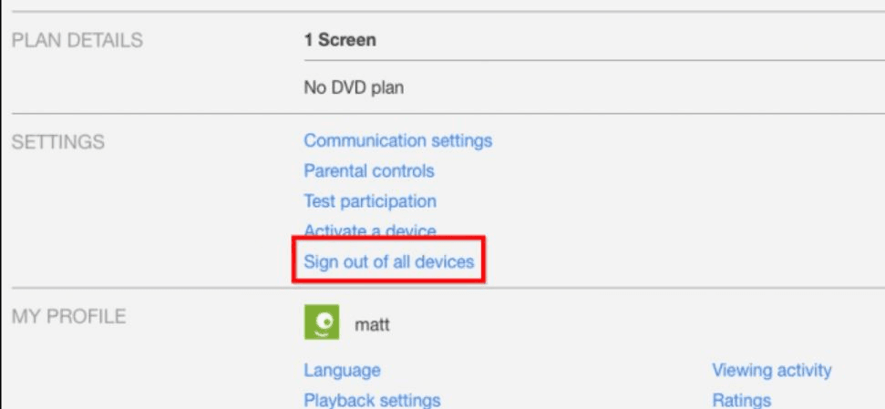 Sign out of all devices.