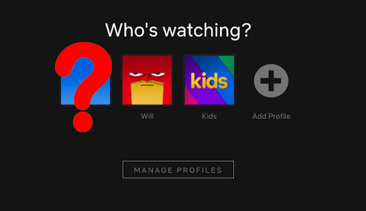 Unknown profile icon on Netflix