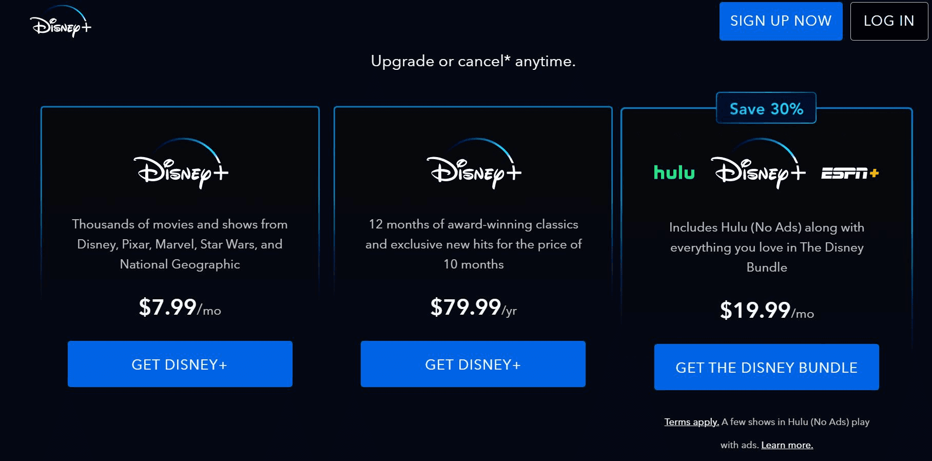 Disney+ plans and prices