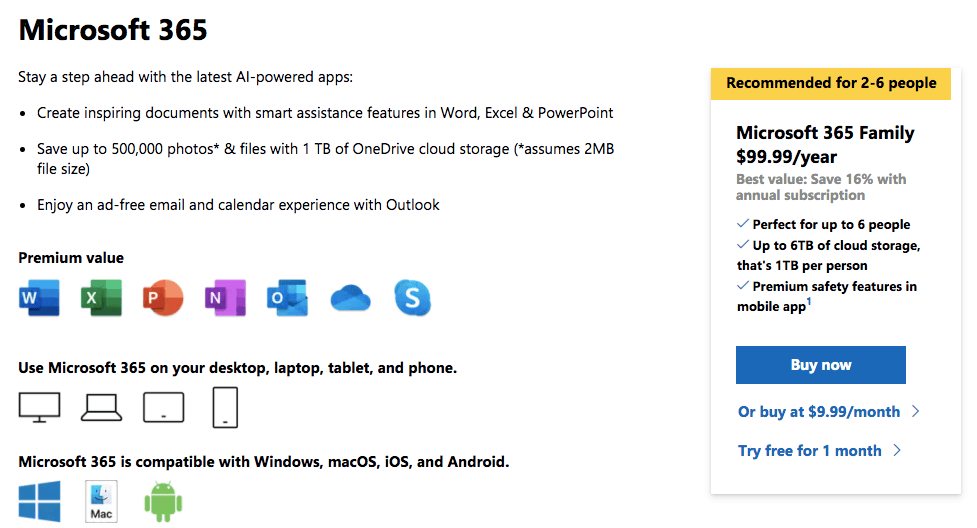 Office 365 pricing