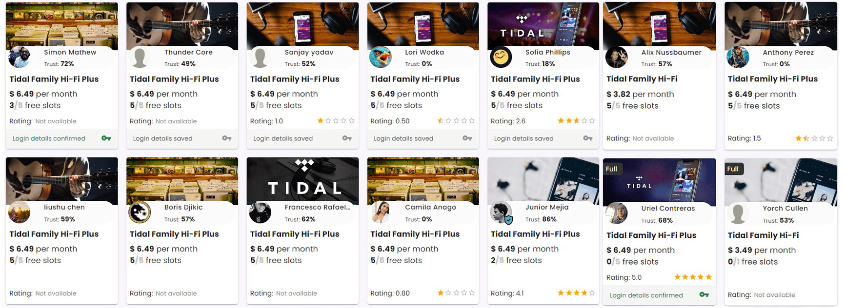 Become an Admin on Together Price and share your subscription with other 5 people to save more than 80% of the cost of Tidal Hi-Fi Family Plus.